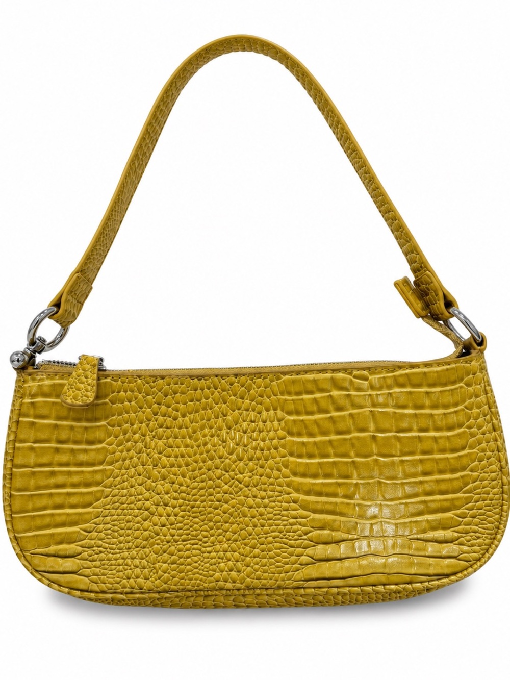 Urban Outfitters Yellow Croc Embossed Baguette Shoulder Bag Y2K 90s Mini Purse - Picture 1 of 4